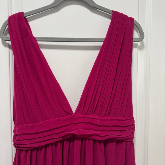 Lulus Heavenly Hues NWOT size Large Magenta Maxi Dress Chiffon‎ Formal Gown - Picture 4 of 15